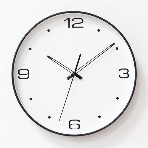 简约现代14寸装饰室内挂钟客厅卧室太阳静音圆形玻璃免打孔时钟表