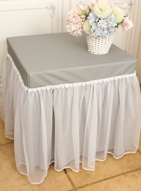 仿小羊皮浅灰色蕾丝桌布防油防水全包茶几罩方桌麻将机罩床头柜罩