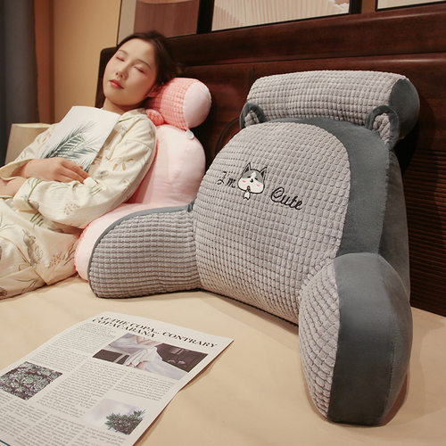 毛绒款床头靠垫软包护腰靠枕大靠背孕妇沙发抱枕宿舍床上看书枕头