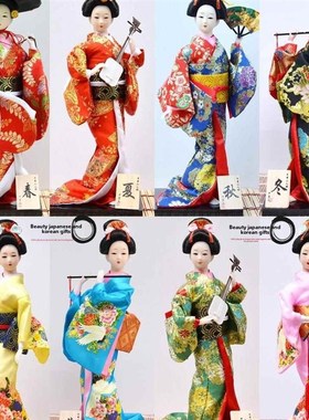 人形和服娃娃艺妓娟人料理餐厅装饰摆件9寸和服人偶