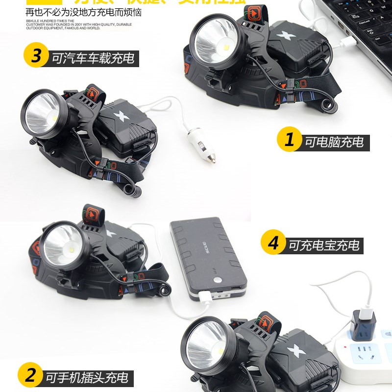 p70头灯强光充电超亮钓鱼LED头戴式变焦探照疝气矿灯高亮赶海