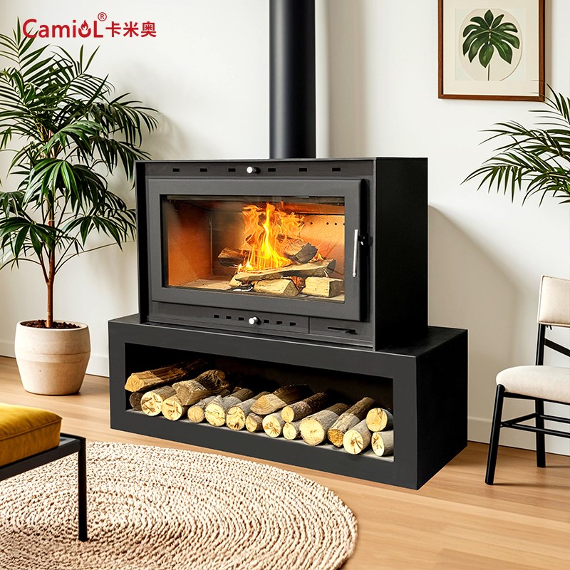 Camiol卡米奥壁炉真火燃木柴家用钢板自建别墅民宿农村取暖炉定制