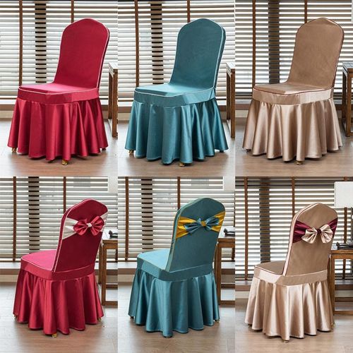 高档酒店椅套蝴蝶结饭店餐厅凳子套宴会婚庆专用椅子套罩贡缎定制