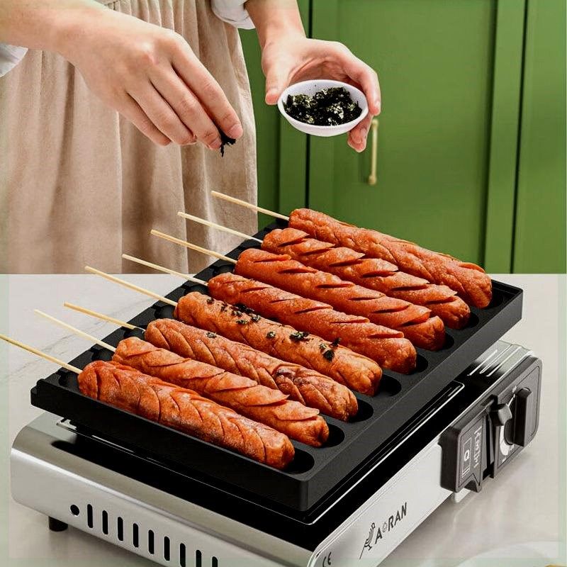 烤肠盘烤肠机夜市摆摊商用家用脆皮热狗火腿淀粉肠卡式炉烤串机器