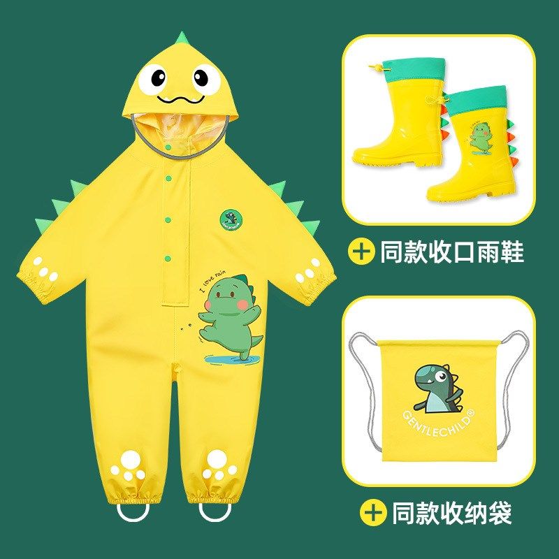 儿童雨衣男童连体套装防水全身雨裤小男孩女童幼儿园宝宝2023新款