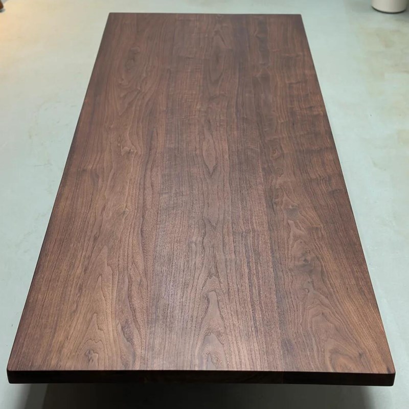 北美胡桃木定制实木板书桌电脑桌飘窗台板圆形转角南美胡桃木餐桌