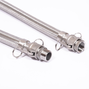 304不锈钢金属软管快速接头卡扣式钢丝软管皮水管直接头DN25  32