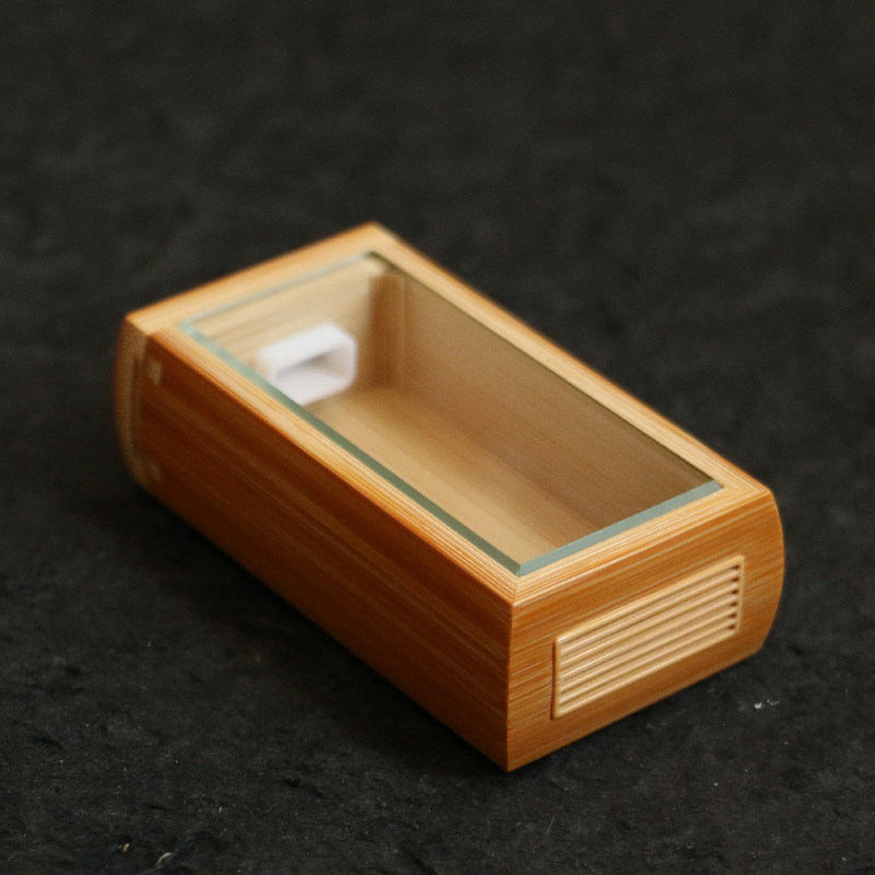 老玉竹沪上纯手工精工制作榫卯结构玻璃竹蛉盒鸣虫盒器具收藏文玩