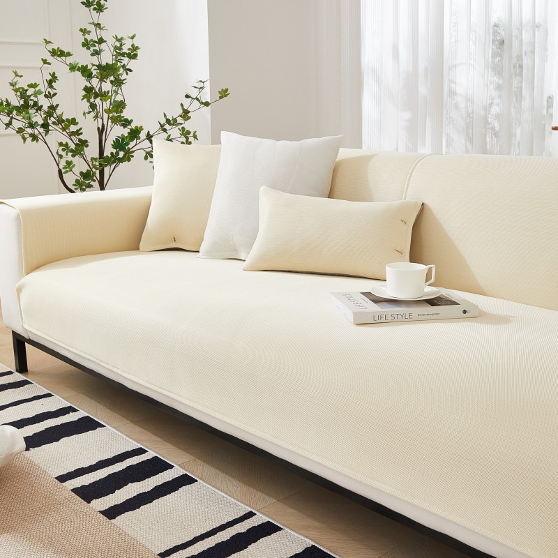凉席沙发垫冰丝奶油风坐垫夏季凉垫防滑沙发座垫靠背沙发套罩垫子