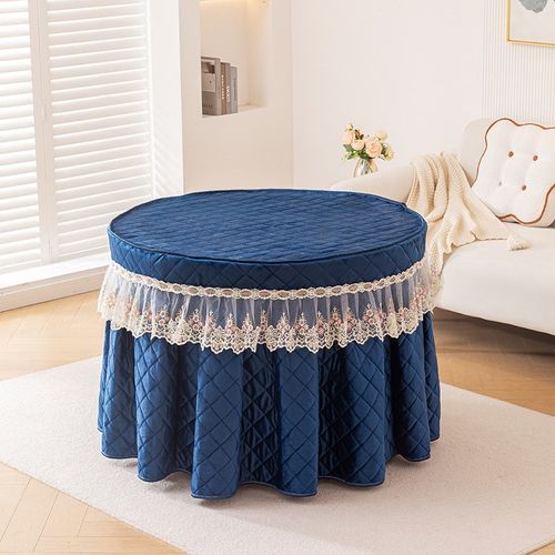 新款加厚圆形烤火罩圆桌火炉取暖桌大圆桌餐桌烤火被烤火桌子罩套