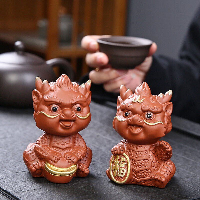 十二生肖招财龙紫砂茶宠可养茶玩茶桌茶盘装饰礼品摆件茶具零配件