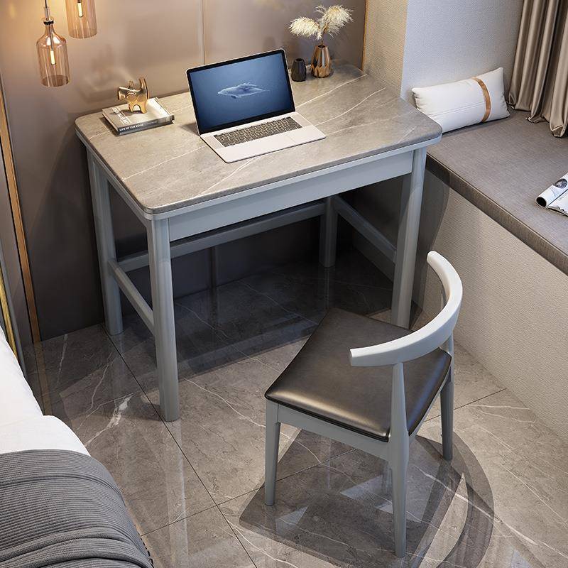 卧SNH轻奢室岩板书桌家用学习写桌小户型简约现代笔记本办公电字
