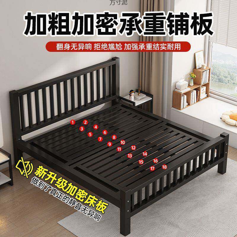 屋铁艺不床双人床18铁床单WOP人1.5米出租铁架床卧.室家用锈钢铁