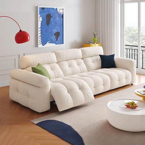 金梦海66零风靠功墙电动多能沙发猫抓布艺棉花糖头等舱沙云朵直排