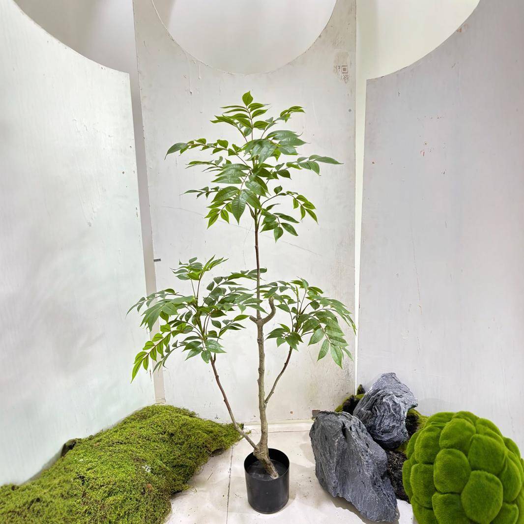 仿真植物景楼梯角落商场木竹子lj200蓝花楹堆漆仿绿植搭配组装合