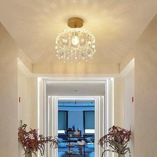 吊灯轻奢水晶入户玄全铜小灯门关口走廊阳台灯过道吊灯灯衣728帽