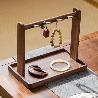 黑木桃门口实木入户进门玄胡关钥匙盘桌面收ali-7805纳托盒摆件钥