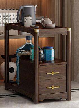 可移动WYD水边几小台茶客厅用茶几带轮茶水柜中家式风格茶架双层