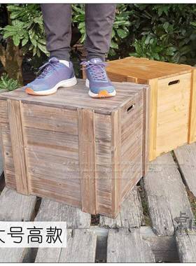 5L复古老旧实木加固整理收纳木箱15093A装储物箱收纳盖陈列有长饰