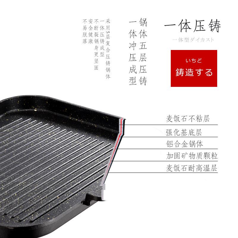 厚韩式烤盘野营F76TSS8T便携肉卡加式炉烤盘户外家庭烤烧无烟不粘