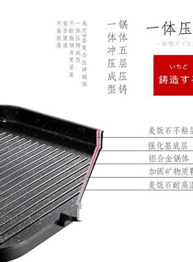 厚韩式烤盘野营F76TSS8T便携肉卡加式炉烤盘户外家庭烤烧无烟不粘