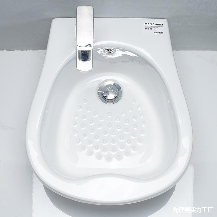 陶用瓷洗脚家足浴盆按摩泡脚池高深沐足桶缸卫生大760间号带盆下