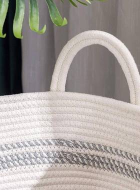 棉绳编织收筐储篮纳物竹篮AWX筐衣篓衣手提折叠棕杂折脏叠篮杂物