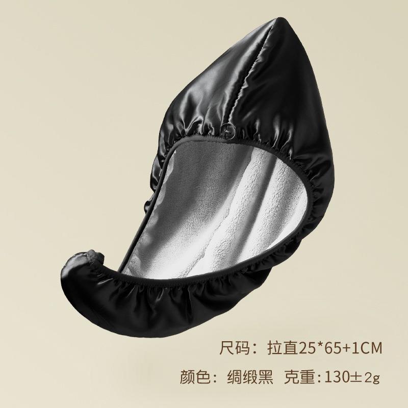 丝新款真纯棉干发女双层吸水干纯棉发帽天然ANU帽桑蚕丝包头巾