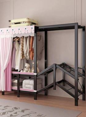 免安装折衣叠式衣柜全钢架加厚钢管加简NRZ粗特链厚拉全封闭防霉