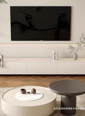 奶油茶家用客厅几户型代简约法式小轻奢网红大小圆形JLX电视现柜