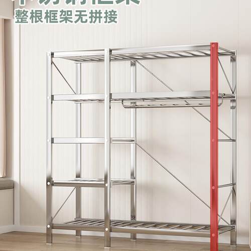 简F976STST易柜衣纱折帘布衣柜不锈钢钢架结实耐用衣组装柜出租房