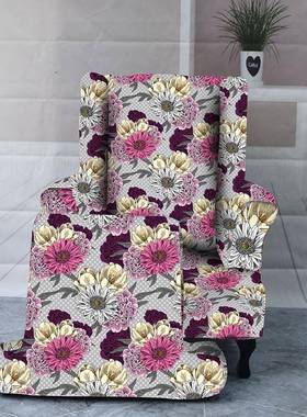 2pcs印花氨无品牌/纶柔软贴合老带虎椅子套护可水洗家具保套凳弹