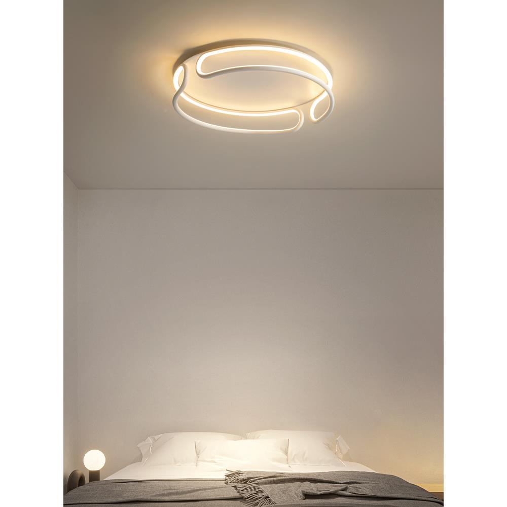 卧室主灯极简VWR灯具现代简约主房间顶灯形卧室全灯白圆圆灯吸卧