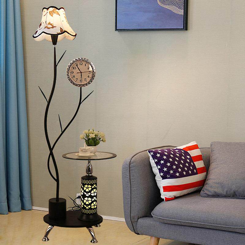 简约灯现代落带茶几的落床地灯客厅DTY创意钟表沙发卧室头地台灯