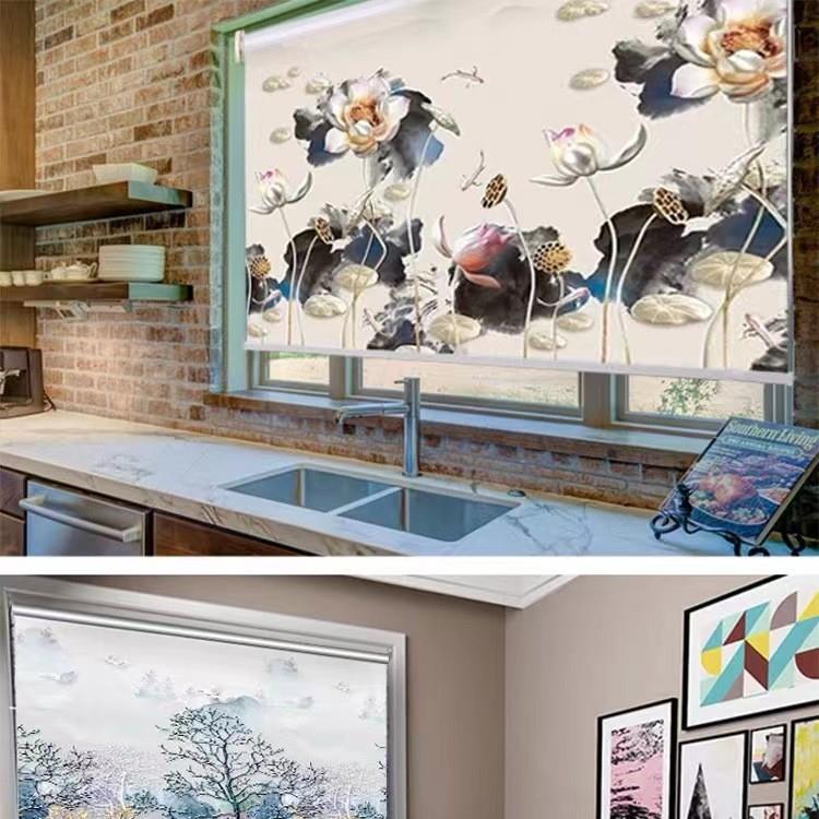 加全遮降光家用卷帘窗台帘阳客厅卧室打孔卫生间68385802手拉式升