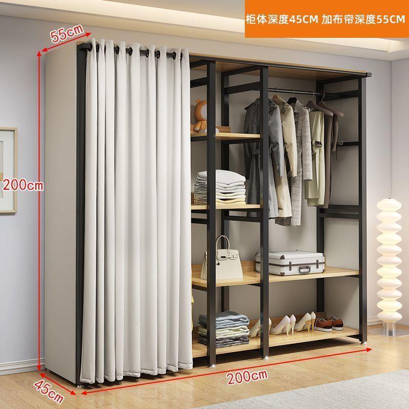 简易大衣柜家用卧室现简见详情约合布衣柜钢木组加固出租房衣帽间