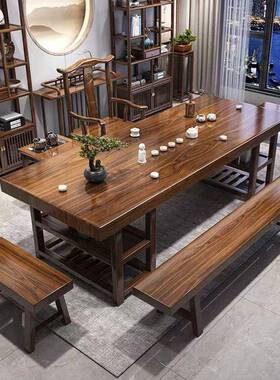 高实木大无品牌/板茶桌端组合平面一款茶椅桌一体整套泡茶家用茶