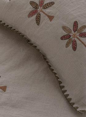 被裕泰源十中4JT0077里芭蕉汉麻刺绣四件套套约床单新式简风床品