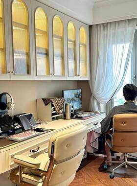 法式壁挂吊柜实木收纳储SCS物柜悬空上墙办公书桌合厅厨房餐边组
