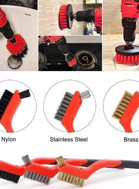 汽车细节刷5套洗车清洁刷内电钻刷轮胎刷头轮毂刷饰缝隙清件EMZ2