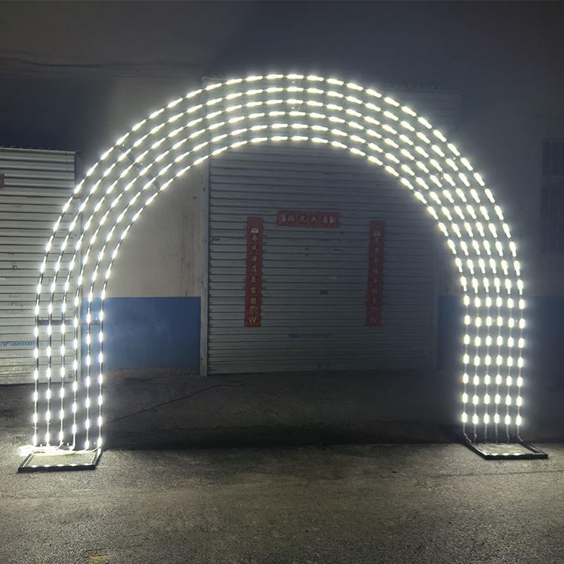 新款婚礼LED水灯流星雨拱门礼堂道跑马灯铁流艺拱形婚架zxc268子