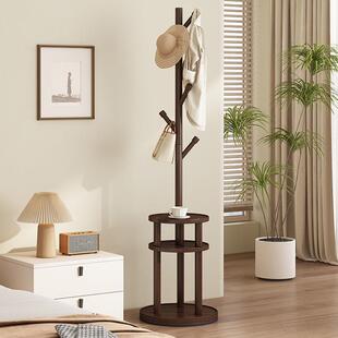 转角衣帽架地家用挂FPA衣架落地架式衣卧室架衣服实落木旋转置物