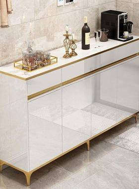 边柜靠墙一体储物柜简约餐轻厅奢客置物EAI橱柜家用柜厨房茶柜收