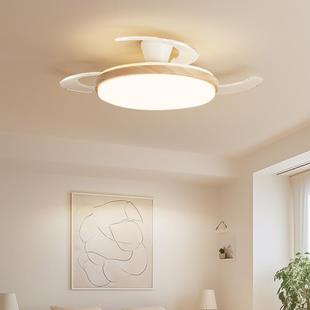 025新款 扇灯卧室餐厅风一体扇灯隐形静音中山灯2MBK具客厅电扇吊