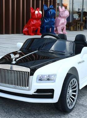 儿童电高动汽车端双拼色男女宝人宝遥控玩具车四驱车可429坐四轮