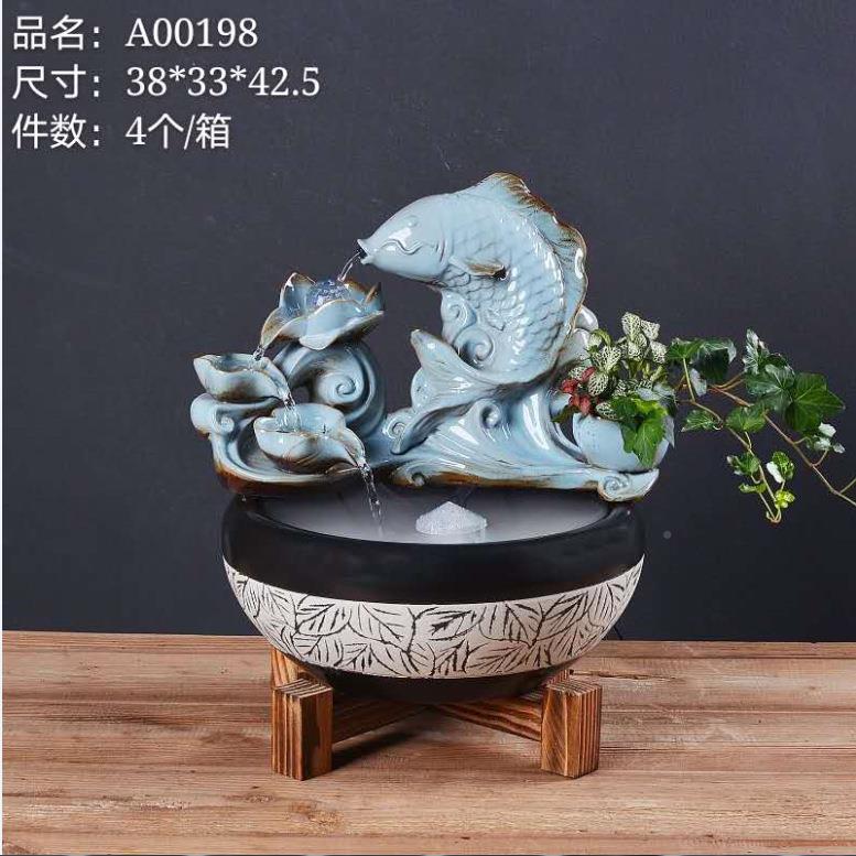 一帆喷风顺创意泉流摆件加公湿器风水招财客厅办PPT室桌面装饰水