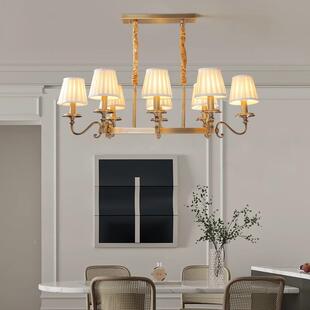 高古铜美式长款餐厅吊复古高端端别墅吧台灯灯创意个灯性长996排