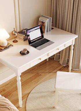 生实美式书桌小户型家KAF用学学习桌简约复古办公桌室书房写木字