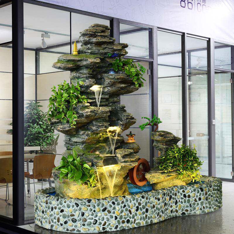 造大型假池山流水喷泉鱼缸招财摆件户外景别墅花园庭院装饰鱼GCG