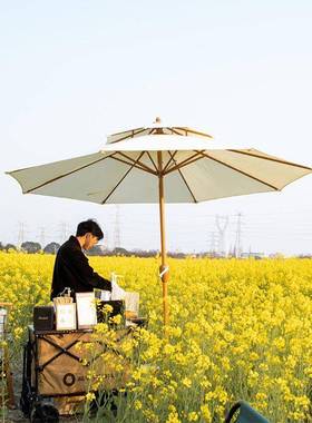 户太外伞庭院伞室ALL62173折外大阳伞广告叠中柱伞阳台椅桌遮阳伞